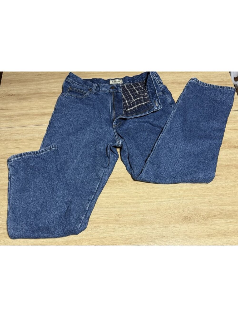 LL Bean Classic Flannel Lined Jeans Mens Size 34x30 Cabin Camp Hunting Outdoor
